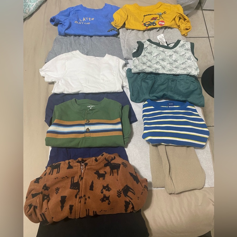 Carter's Green and Blue Striped Kids Tee